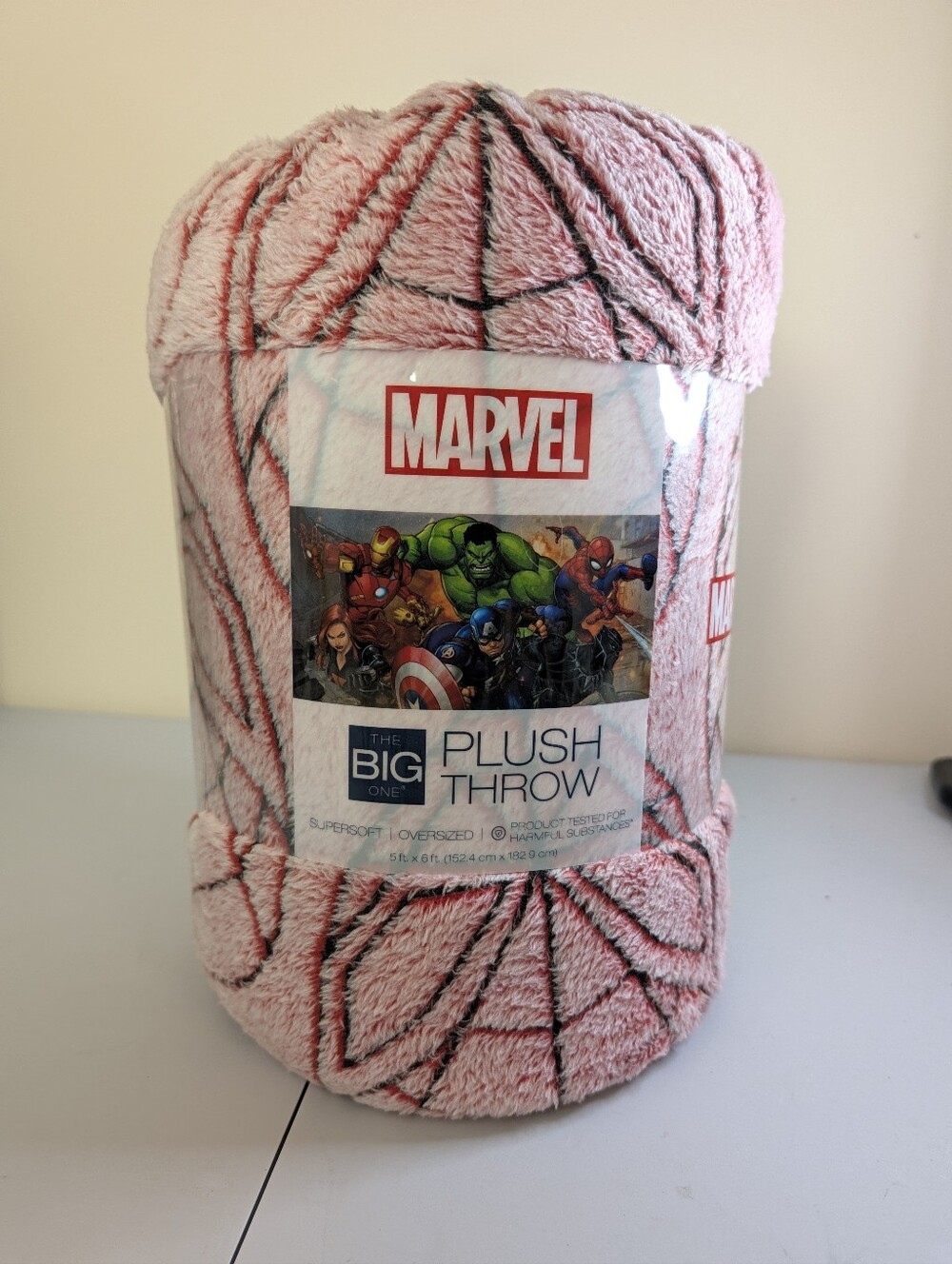 Marvel Plush Throw Blanket - Pink Spider Web Design